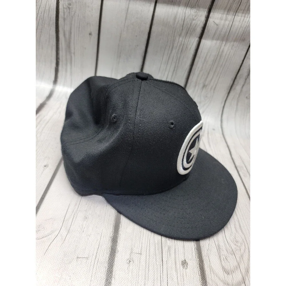 New Era Captain America Hat Black White Shield Logo Marvel Cap One Size OSFM